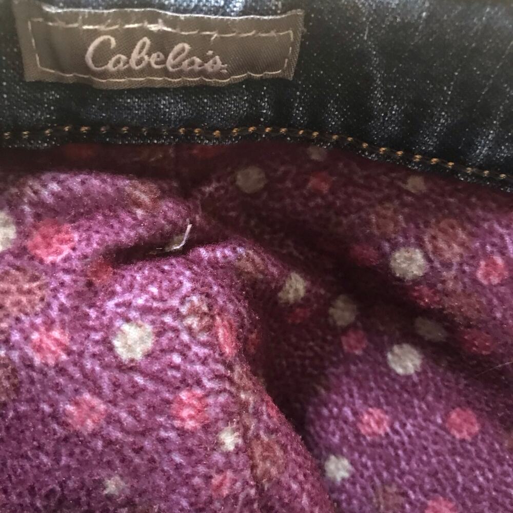 Cabela's Flannel Lined Purple Polka Dot Jeans Women’s Size 12 R - Picture 7 of 7